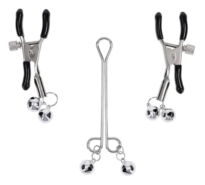Shadow Bell Nipple and Clit Jewelry Silver