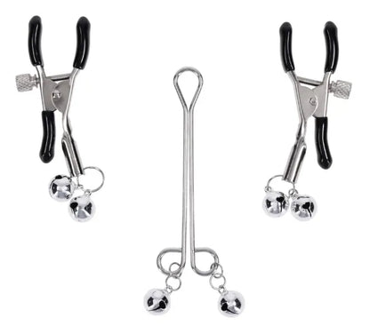 Shadow Bell Nipple and Clit Jewelry Silver
