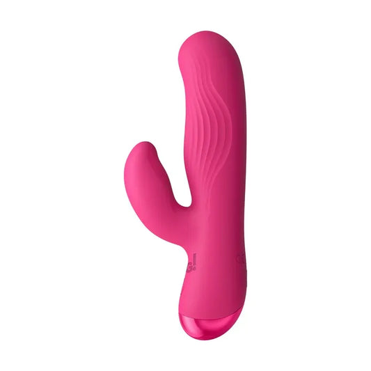 Bg Ribbed Silicone Rabbit Vibrator Pink