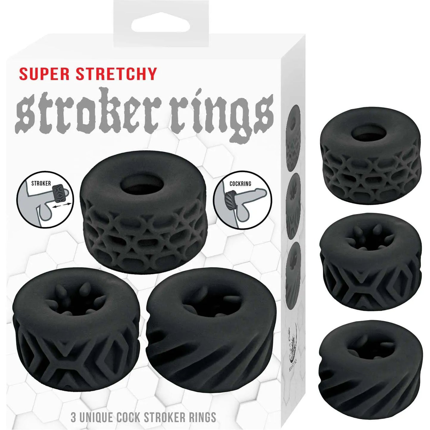 Super Stretchy Stroker Rings Black