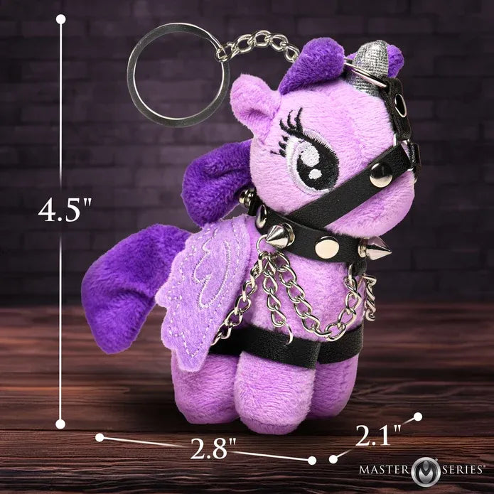 Raven Plum Bondage Pony Keychain - Purple