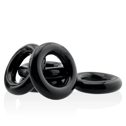 Jacker 5-Stack Five-Pack Tube Super-Strong Cockrings Black