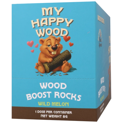 Wood Boost Rocks for Him 12 Pack Display Wild Melon