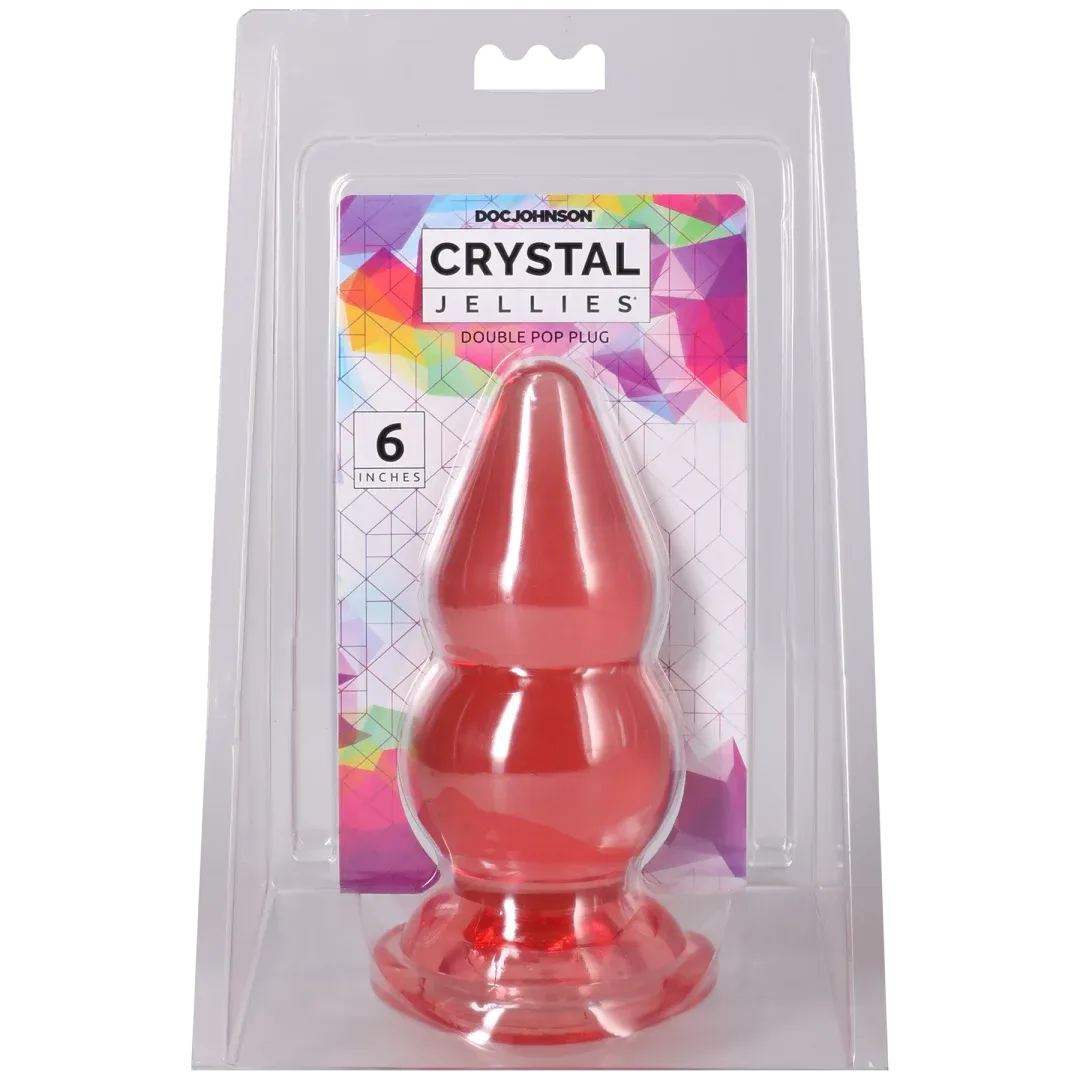 Crystal Jellies - Double Pop Plug - 6 Inch Pink