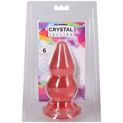 Crystal Jellies - Double Pop Plug - 6 Inch Pink
