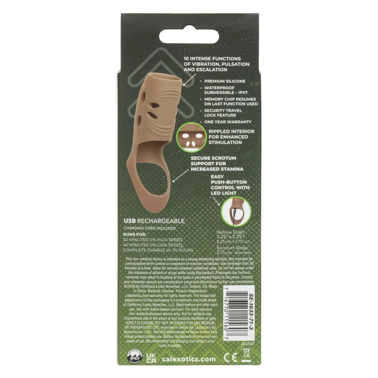 Performance Maxx Rechargeable Open-Ended Sleeve - Brown